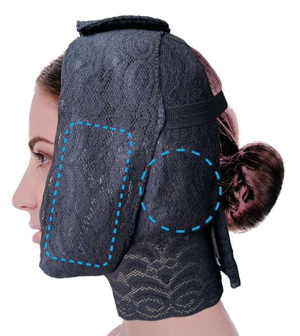 Envoltura de estiramiento facial con compresas frías